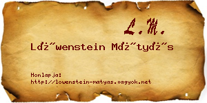 Löwenstein Mátyás névjegykártya