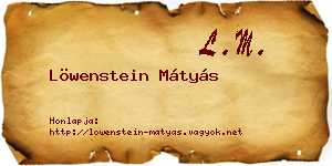 Löwenstein Mátyás névjegykártya